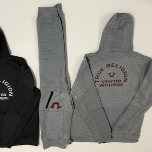 True Religion Sweatsuit Tracksuit Size XL Gray